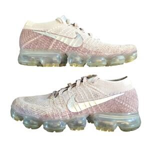 Nike Women's Air VaporMax String Flyknit Shoes Sunset Glow Taupe Grey  Size 9.5